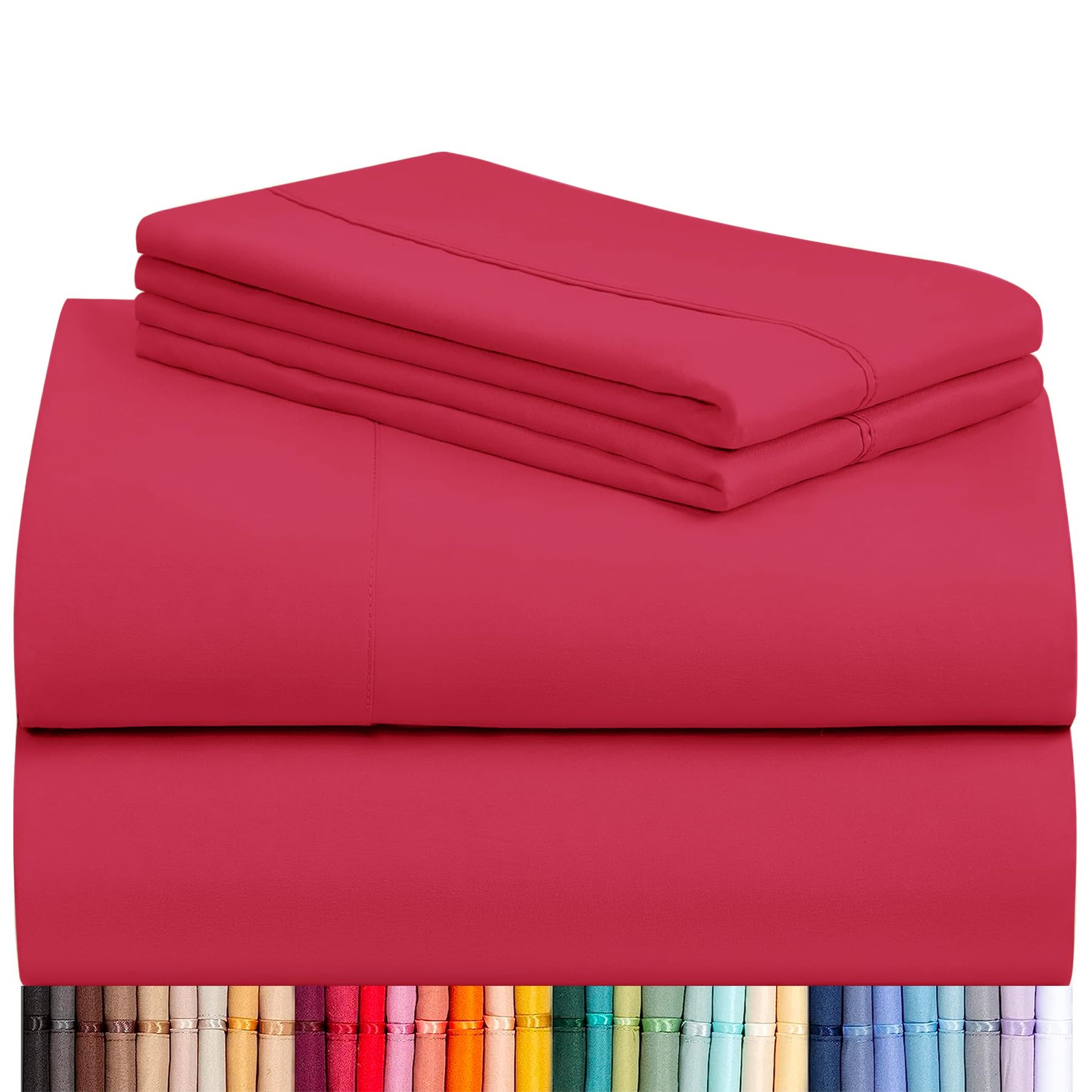 LuxClub 4 PC Queen Sheet Set, Breathable Luxury Bed Sheets, Deep Pockets Wrinkle Free Cooling Sheets Machine Washable Hotel Bedding Silky Soft - Teal Queen