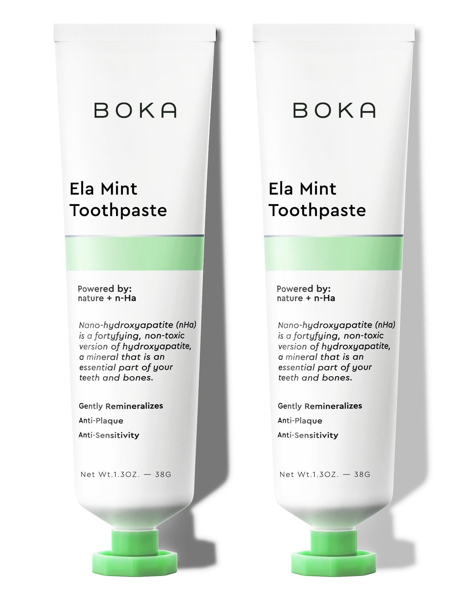 Boka Fluoride Free Toothpaste Nano Hydroxyapatite, Helps Remineralize, Appropriate for Sensitive Teeth, Whitening - for Adult, Kids Oral Care - Ela Mint Flavor, 4 Fl Oz 1Pk US Manufactured