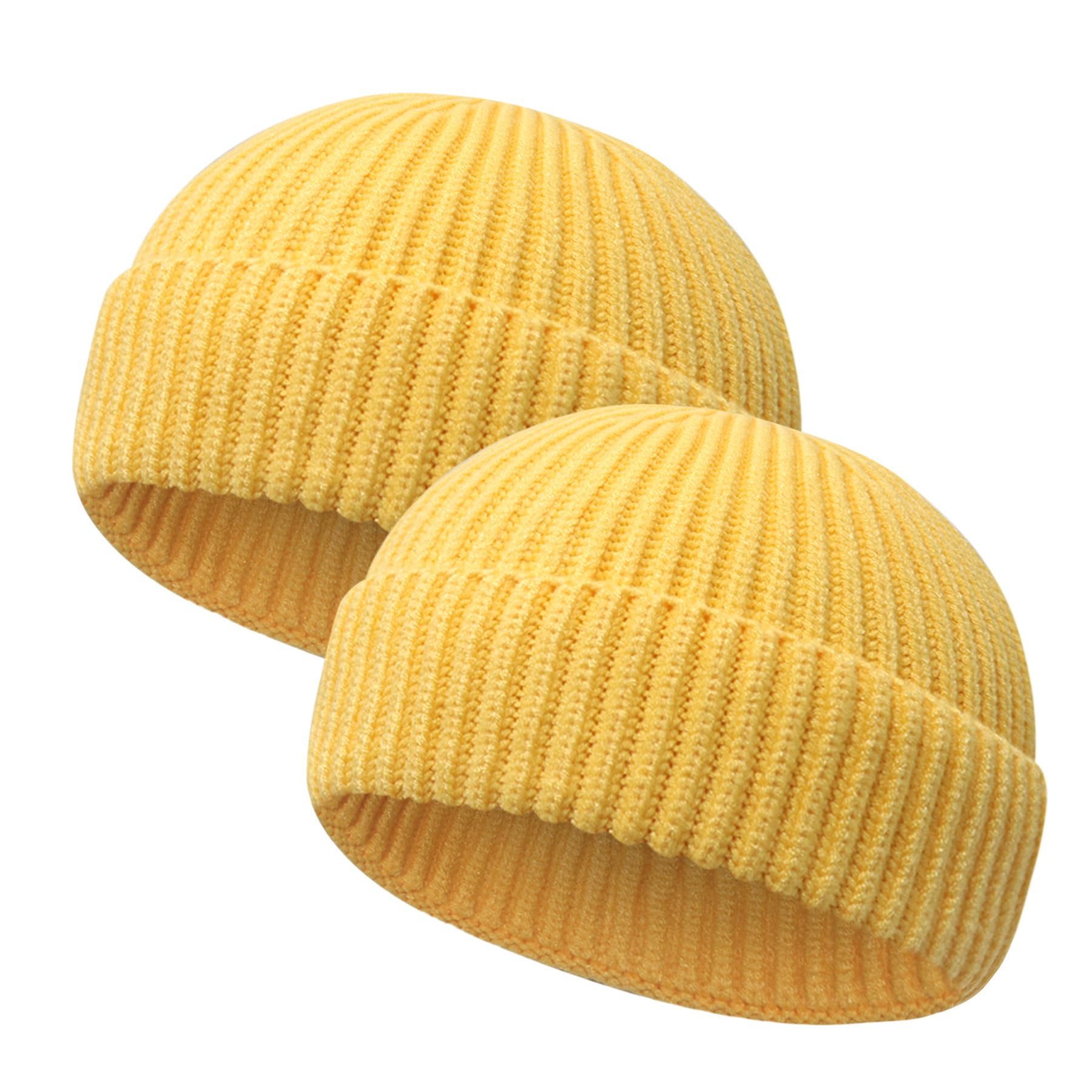 Wool Fisherman Beanies for Men Women Short Cuff Knit Beanie Winter Warm Hats Trawler Hat Stylish Watch Cap