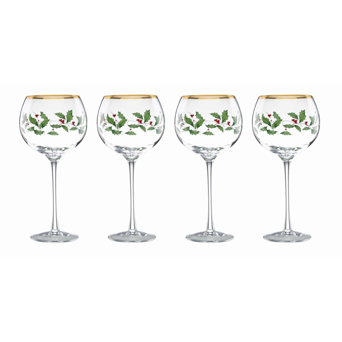 Lenox 893570 Holiday Decal 4-Piece Martini Glass Set, Christmas Dinnerware, Hosting