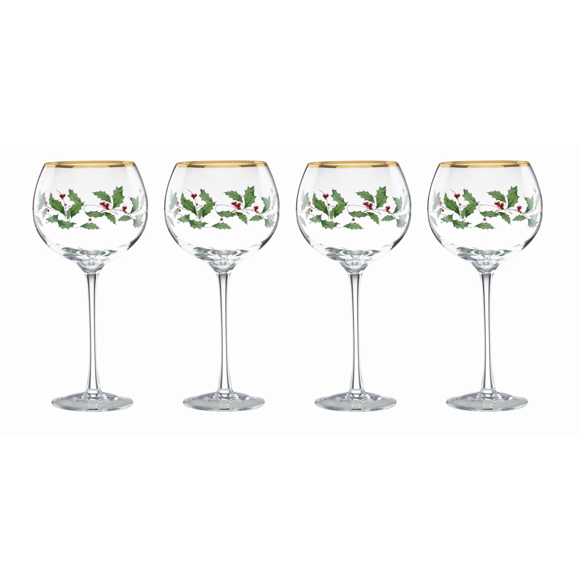 Lenox 893570 Holiday Decal 4-Piece Martini Glass Set, Christmas Dinnerware, Hosting