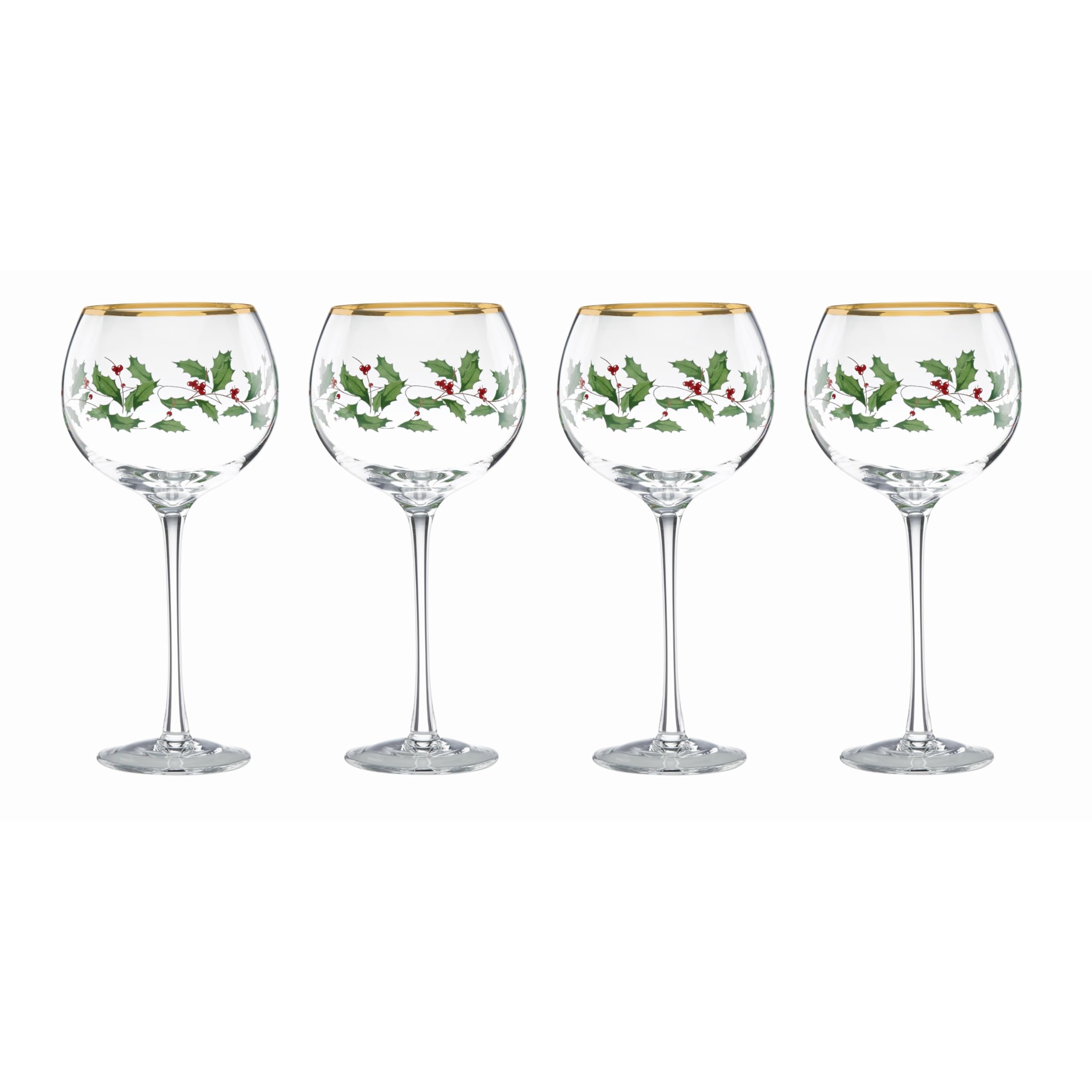 Lenox 893570 Holiday Decal 4-Piece Martini Glass Set, Christmas Dinnerware, Hosting