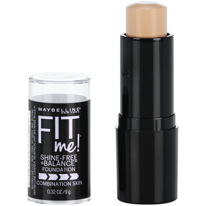 Maybelline Fit Me Shine-Free + Balance Foundation Stick, Multi-Use Face Makeup and Contour Stick For Natural, Matte Coverage, Natural Beige, 1 Count