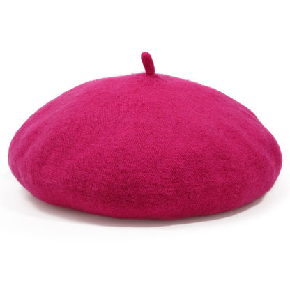 Women French Wool Beret Hats - Solid Color Classic Beanie Winter Cap