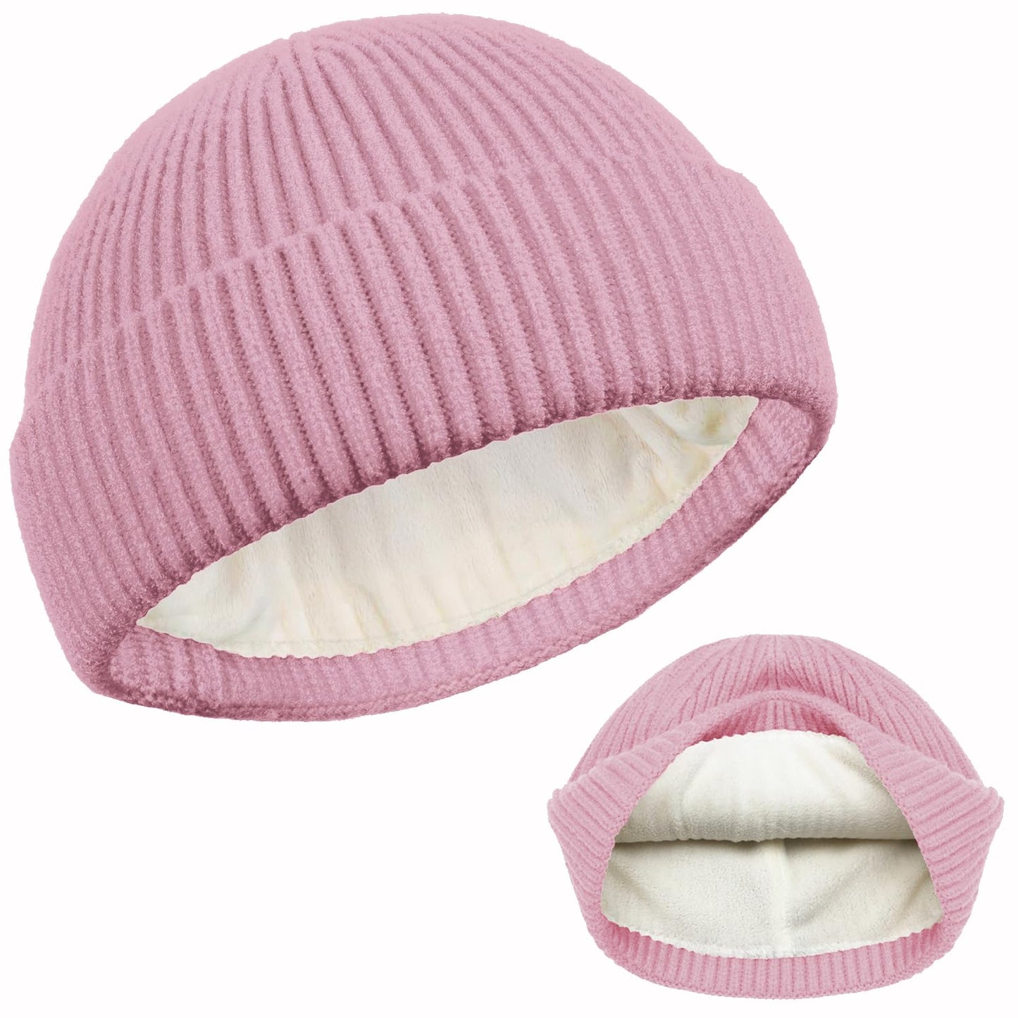 ROYBENS Swag Wool Knit Cuff Short Fisherman Beanie for Men Women, Winter Warm Hats