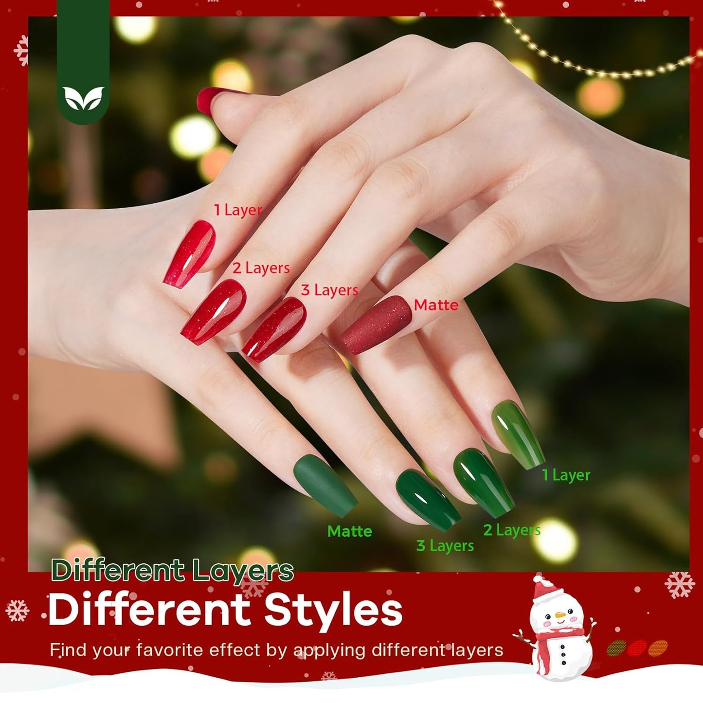 Morovan Christmas Nail Polish Set: 2025 Glitter Red Green Gold Silver Fingernail Polish Kit with Sticker Winter Quick Dry Regular Nail Polish Pack Manicure Gifts for Women Girls Holiday Party