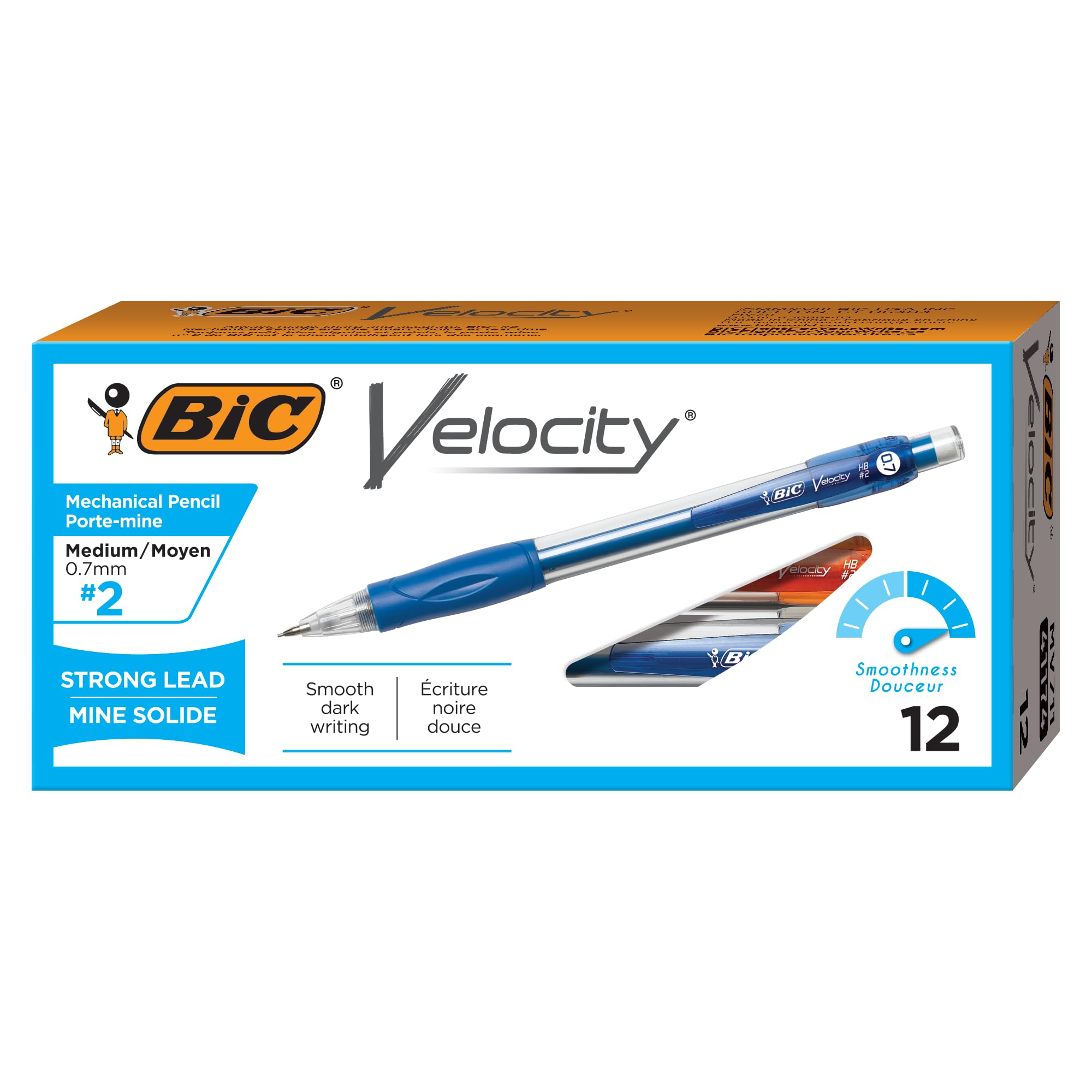 BIC Velocity Colored Lead Mechanical Pencils, Assorted Colors, 6-Pack, Colored Pencils for Classrooms and School Supplies