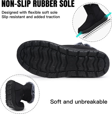 SHIBEVER Women's Snow Boots Winter: Waterproof Fur Lined Anti-Slip Ankle Booties Outdoor Comfortable Warm Women Snow Boot