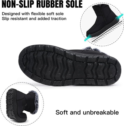 SHIBEVER Women's Snow Boots Winter: Waterproof Fur Lined Anti-Slip Ankle Booties Outdoor Comfortable Warm Women Snow Boot