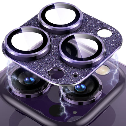 Uyiton Compatible with iPhone 17 Pro Max Camera Lens Protector - [Not Easy to Break][Strong Adsorption][Case-Friendly] Metal Tempered Glass Rear Camera Screen Cover - Deep Blue