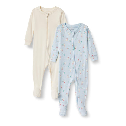 Amazon Essentials x Sofia Grainge Unisex Babies' Snug-Fit Cotton Footed Pajamas