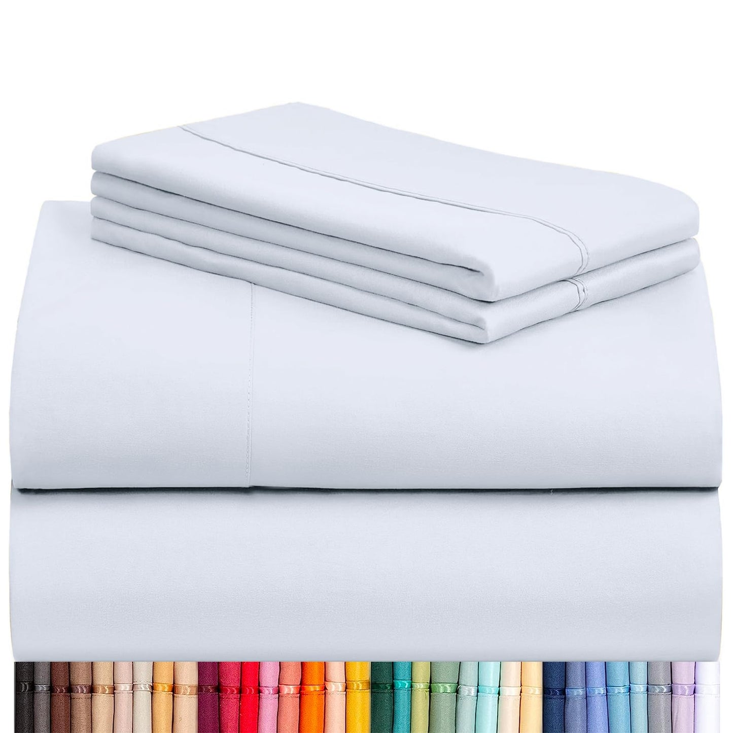 LuxClub 4 PC Queen Sheet Set, Breathable Luxury Bed Sheets, Deep Pockets Wrinkle Free Cooling Sheets Machine Washable Hotel Bedding Silky Soft - Teal Queen