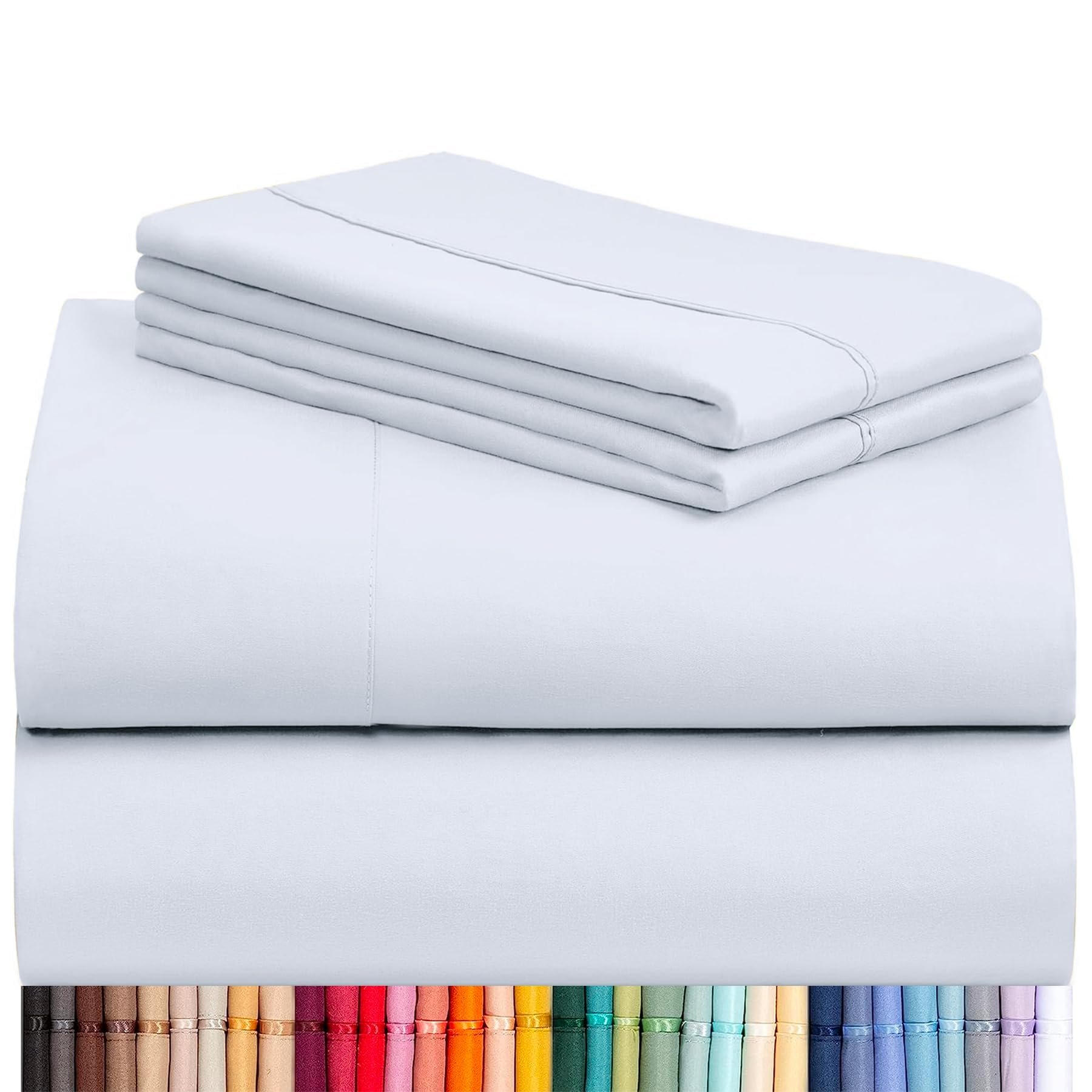 LuxClub 4 PC Queen Sheet Set, Breathable Luxury Bed Sheets, Deep Pockets Wrinkle Free Cooling Sheets Machine Washable Hotel Bedding Silky Soft - Teal Queen