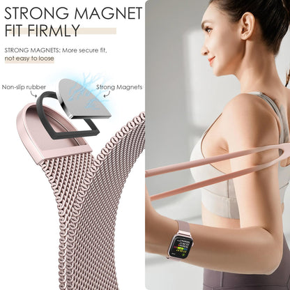 Original Milanese Loop Band Compatible with Apple Watch 38mm 40mm 41mm 42mm 44mm 45mm 46mm 49mm - Women & Men Magnetic Closure Adjustable Metal Strap for iWatch Series 11 10 9 8 7 6 5 4 SE2 3 Ultra2 3