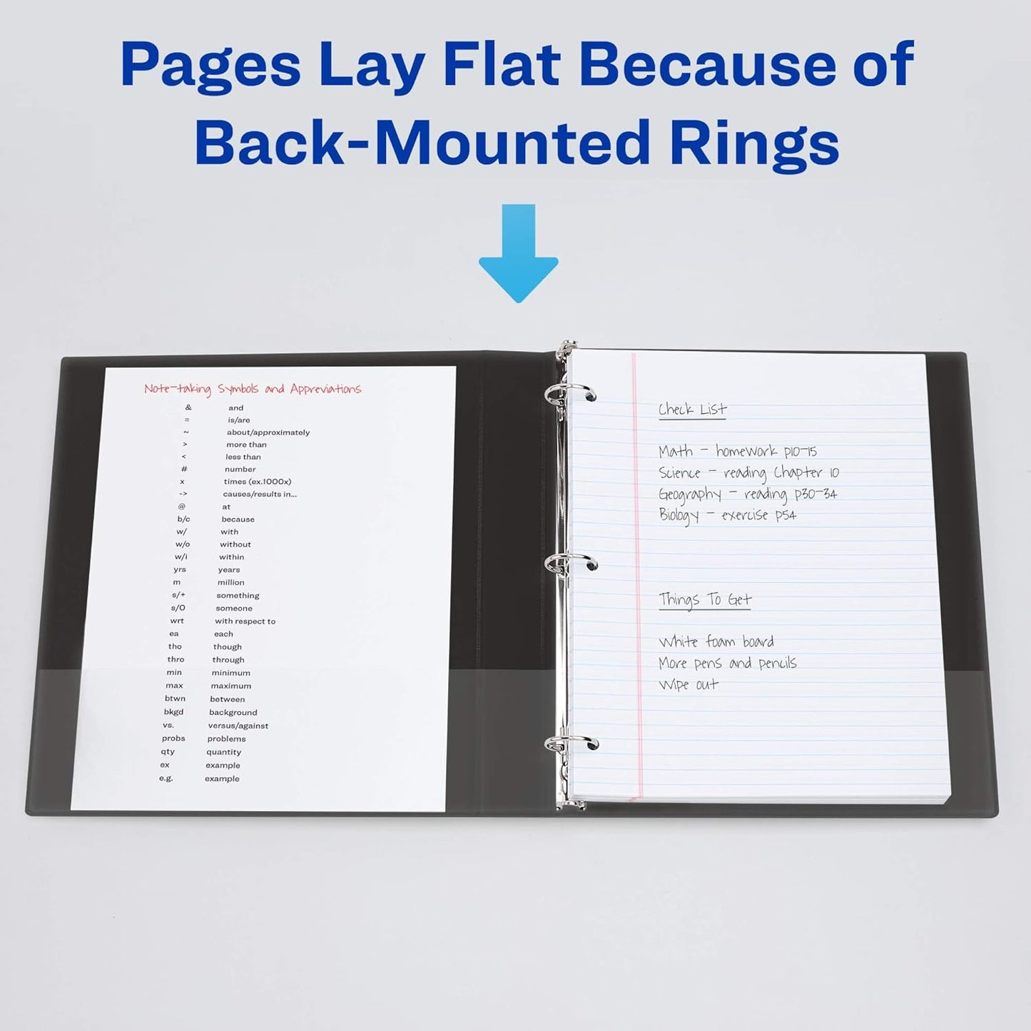 Avery Heavy-Duty View 3 Ring Binder, 1" One Touch Slant Rings, Holds 8.5" x 11" Paper, 1 Black Binder (05300)