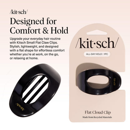 Kitsch Medium Flat Claw Clips for Women - Stylish Flat Hair Clips, Strong Hold for Thick & Fine Hair | Non-Slip for Secure, Comfortable All-Day Wear | Ideal Gifts for Women - Tortoise Design