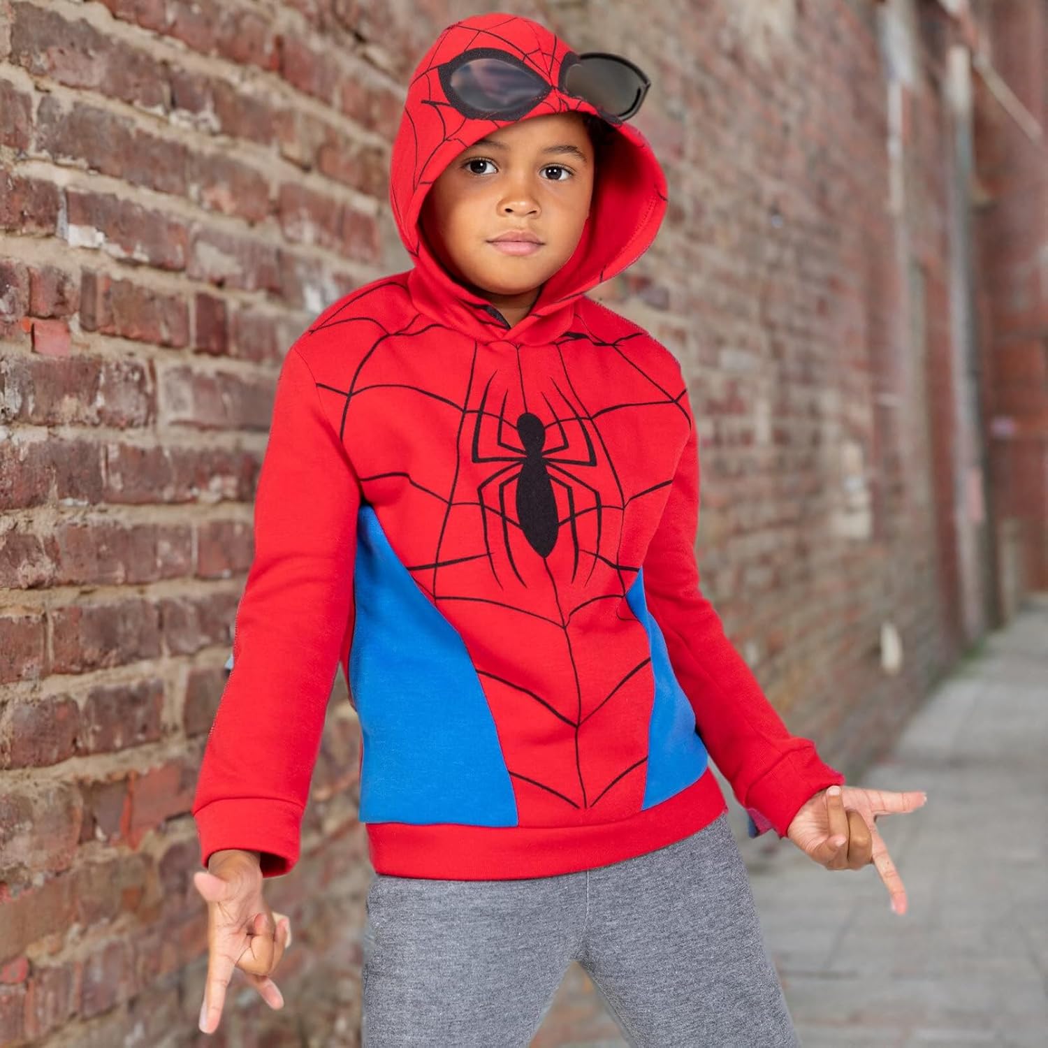 Marvel Avengers Spiderman Boys Fleece Cosplay Pullover Hoodie Toddler to Big Kid