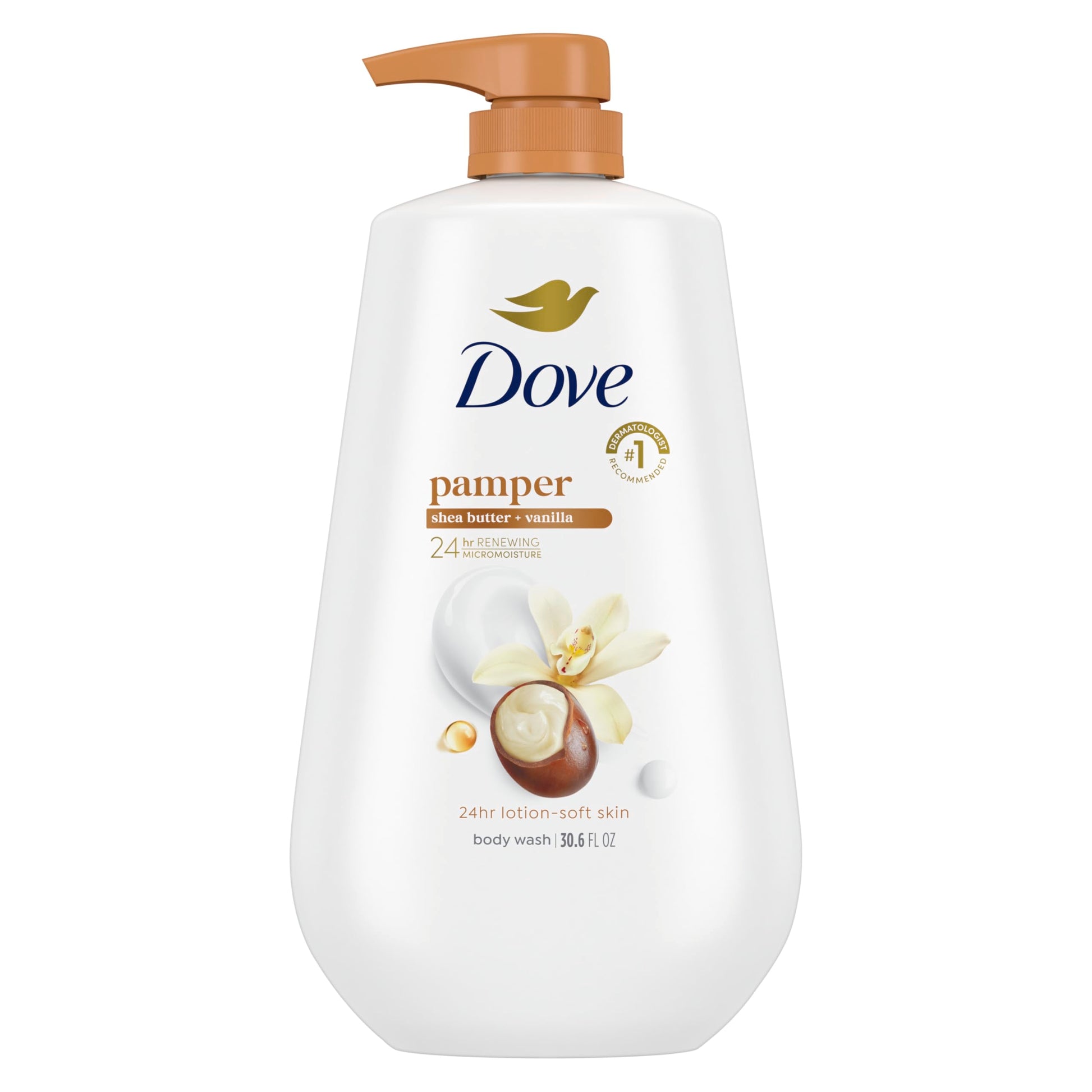 Dove Body Wash Deep Moisture for 24hr Lotion-Soft Skin Moisture Moisturizing Skin Cleanser with No Sulfates No Parabens 30.6 oz