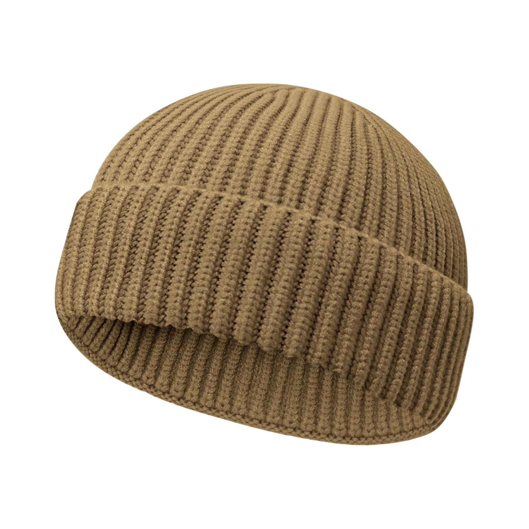 Wool Fisherman Beanies for Men Women Short Cuff Knit Beanie Winter Warm Hats Trawler Hat Stylish Watch Cap