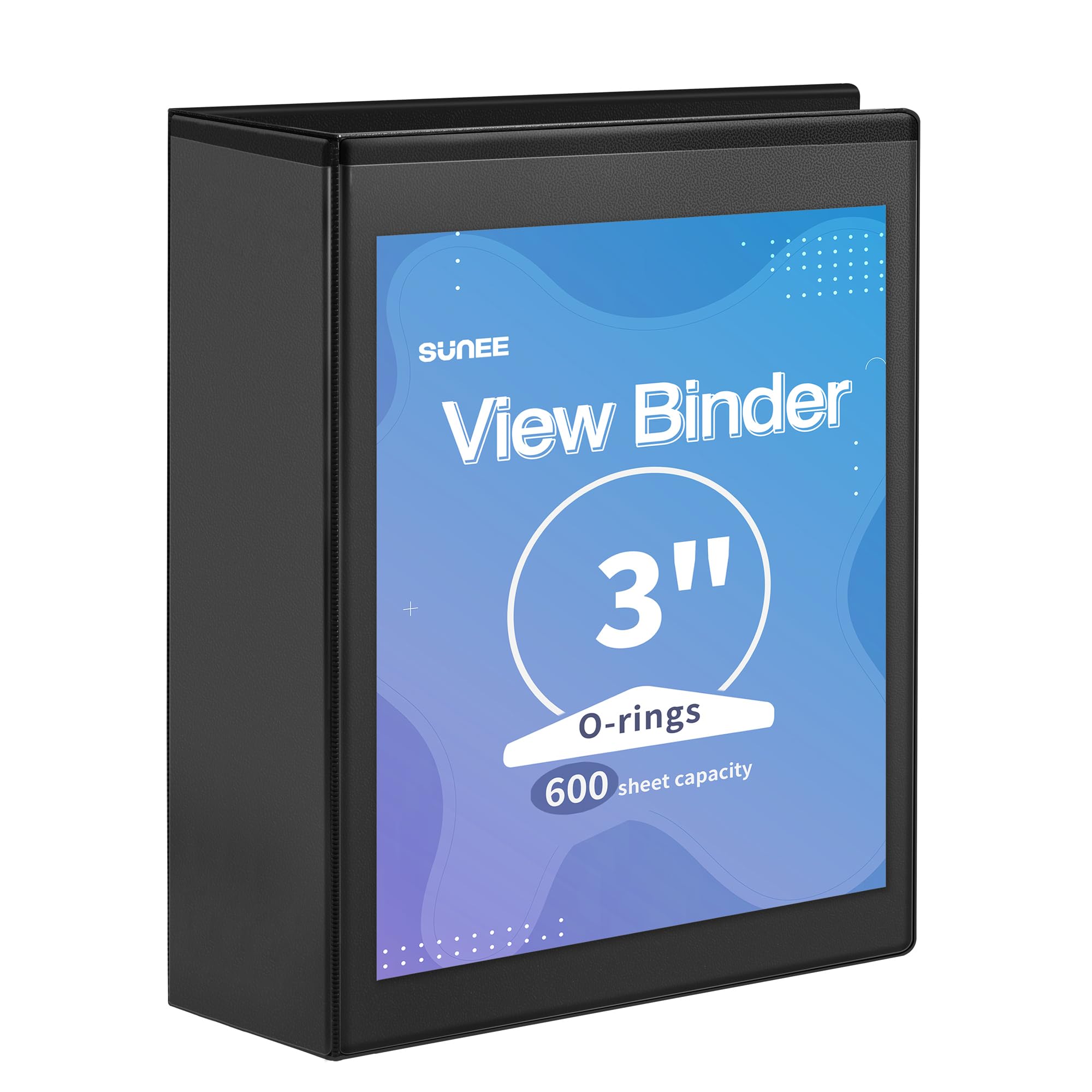 SUNEE 3 Ring Binder 1 Inch 1 Pack, Clear View Binder Three Ring PVC-Free (Fit 8.5x11 Inches) for School or Office Supplies, White