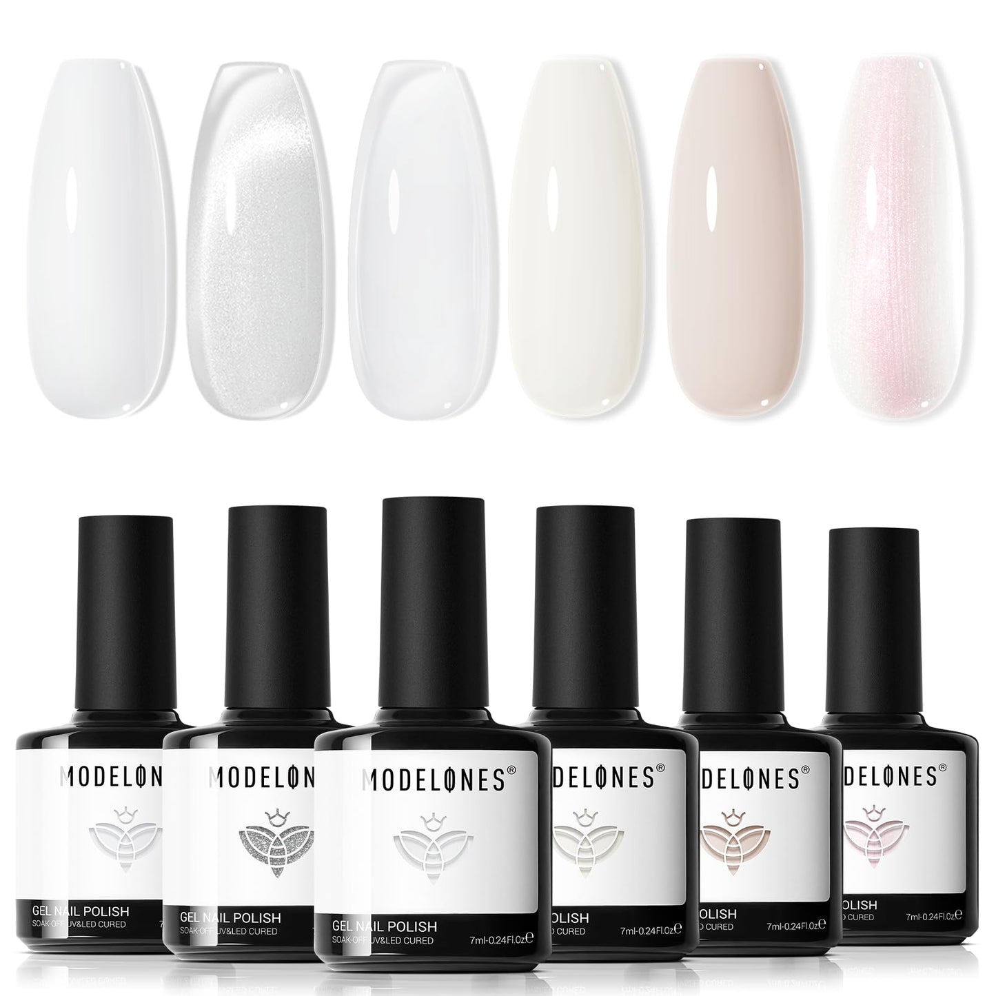 modelones Christmas Gel Nail Polish Set, 6 Colors Cat Eye Red Green Glitter Gold Silver Winter Gel Polish Kit with Magnet Nail Stickers Soak Off Led Nail Art Manicure Salon DIY New Year Holiday Gifts