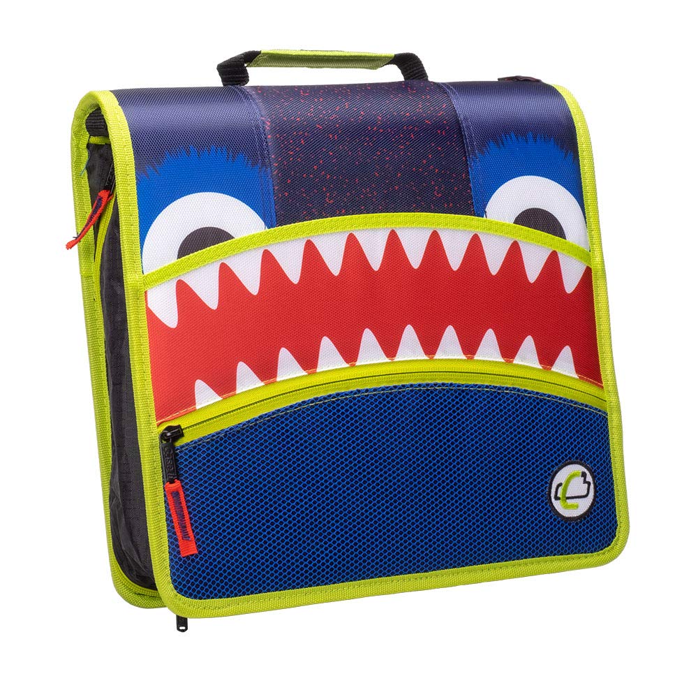 Case-it Mighty Zip Tab School Zipper Binder | 3-Inch O-Rings, 600-Sheet Capacity, 5-Subject Expanding File Folder, Multiple Pockets & Storage Organizer, Shoulder Strap | D-146 Fun Flowers