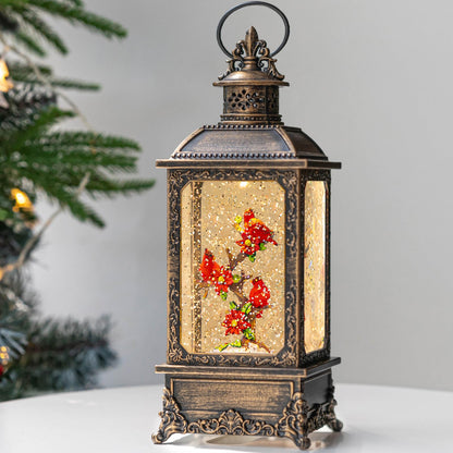 Christmas Snow Globe Swirling Glittering Nativity Scene with Music, USB Lined/Battery Operated Lighted Water Lantern for Christmas Festival Decoration Gifts