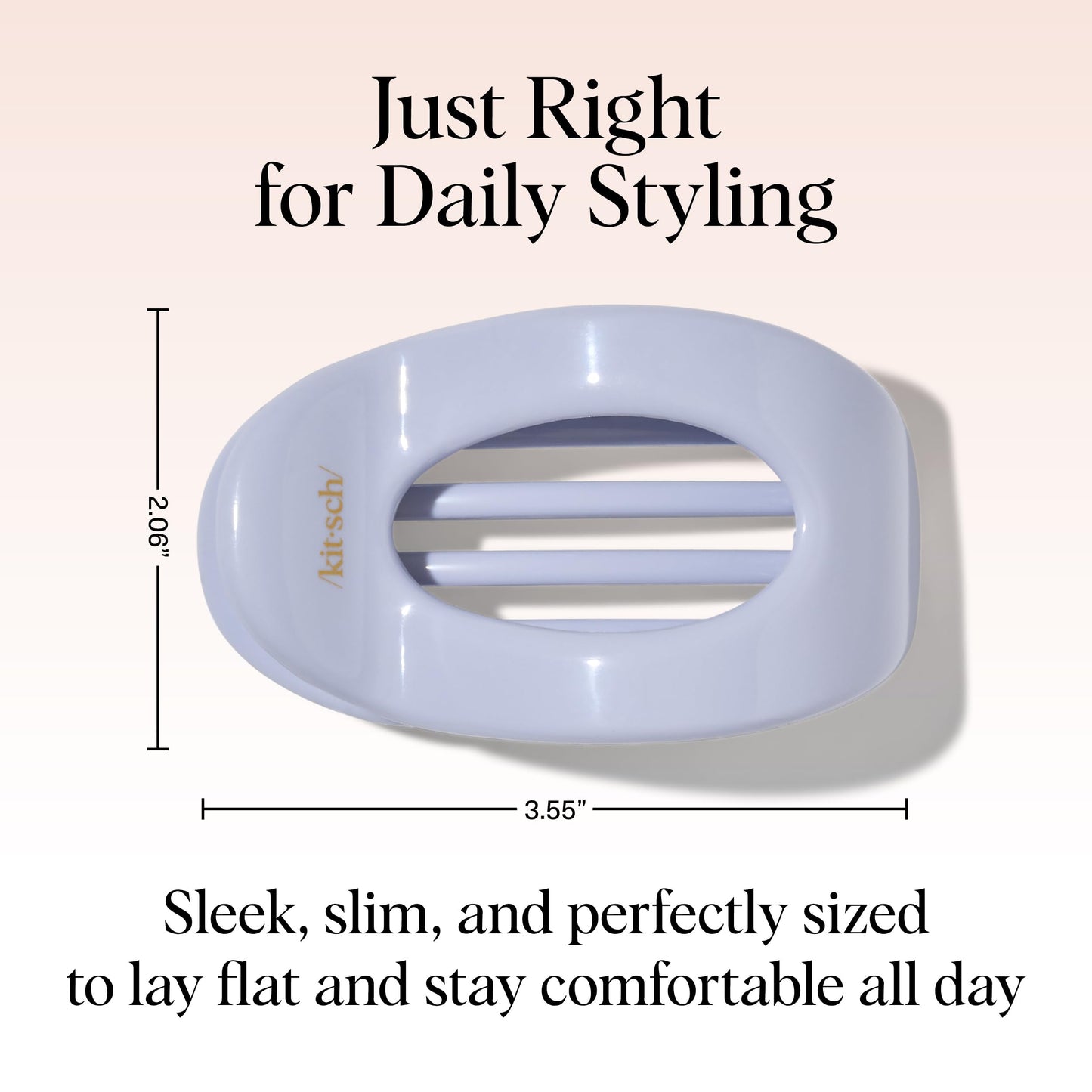 Kitsch Medium Flat Claw Clips for Women - Stylish Flat Hair Clips, Strong Hold for Thick & Fine Hair | Non-Slip for Secure, Comfortable All-Day Wear | Ideal Gifts for Women - Tortoise Design