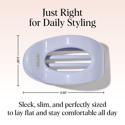 Kitsch Medium Flat Claw Clips for Women - Stylish Flat Hair Clips, Strong Hold for Thick & Fine Hair | Non-Slip for Secure, Comfortable All-Day Wear | Ideal Gifts for Women - Tortoise Design