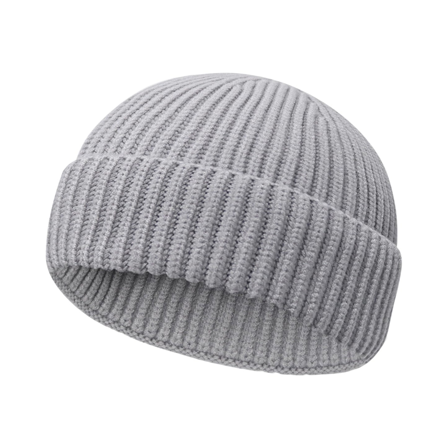 Wool Fisherman Beanies for Men Women Short Cuff Knit Beanie Winter Warm Hats Trawler Hat Stylish Watch Cap