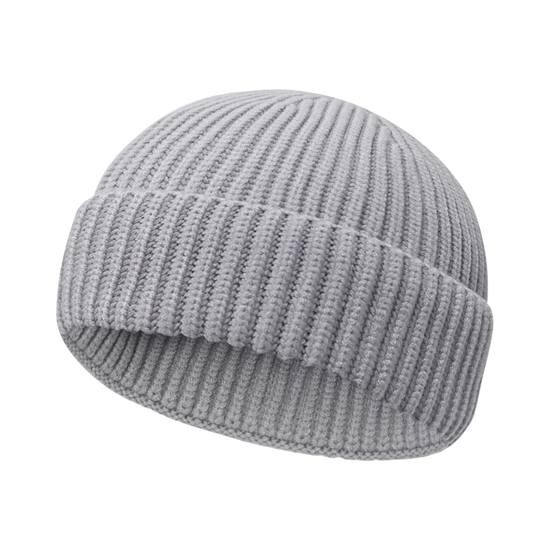 Wool Fisherman Beanies for Men Women Short Cuff Knit Beanie Winter Warm Hats Trawler Hat Stylish Watch Cap