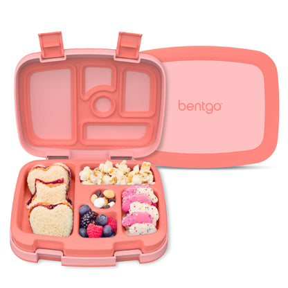 Bentgo Kids Bento-Style 5-Compartment Leak-Proof Lunch Box - Ideal Portion Sizes for Ages 3 to 7 - Durable, Drop-Proof, Dishwasher Safe, PFAS & BPA-Free & Made with Food-Safe Materials (Orange)