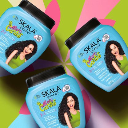 SKALA Mais Cachos for hair type 3ABC - 2 IN 1 Conditioning Treatment Cream & Cream To Comb 35.2oz, BLUE