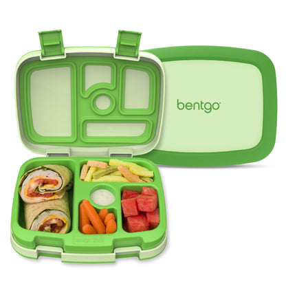 Bentgo Kids Bento-Style 5-Compartment Leak-Proof Lunch Box - Ideal Portion Sizes for Ages 3 to 7 - Durable, Drop-Proof, Dishwasher Safe, PFAS & BPA-Free & Made with Food-Safe Materials (Orange)