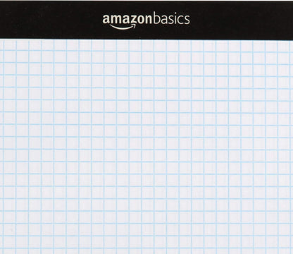 Amazon Basics Quad Ruled Graph Paper Pad, 600 Sheets, 6 pack of 100 Sheets, White, Letter Size 8.5 x 11-inch