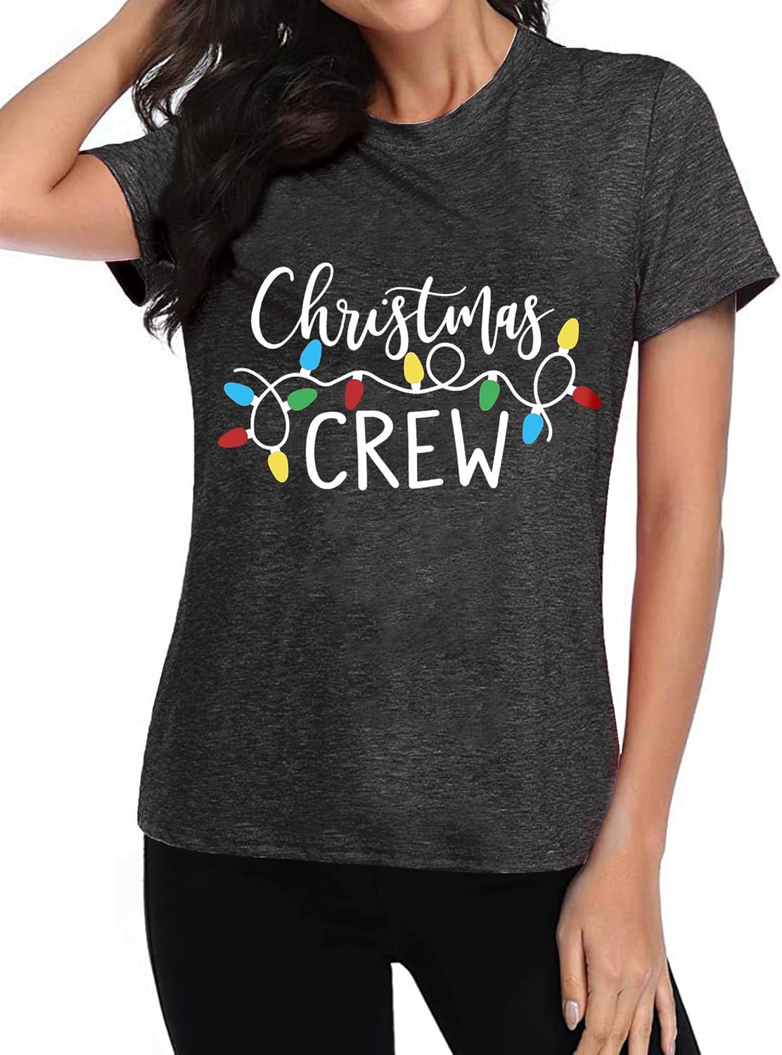 Christmas Shirts for Women:Merry Christmas T-Shirt Xmas Tree Casual Short Sleeve Tee Tops