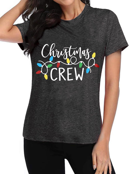 Christmas Shirts for Women:Merry Christmas T-Shirt Xmas Tree Casual Short Sleeve Tee Tops