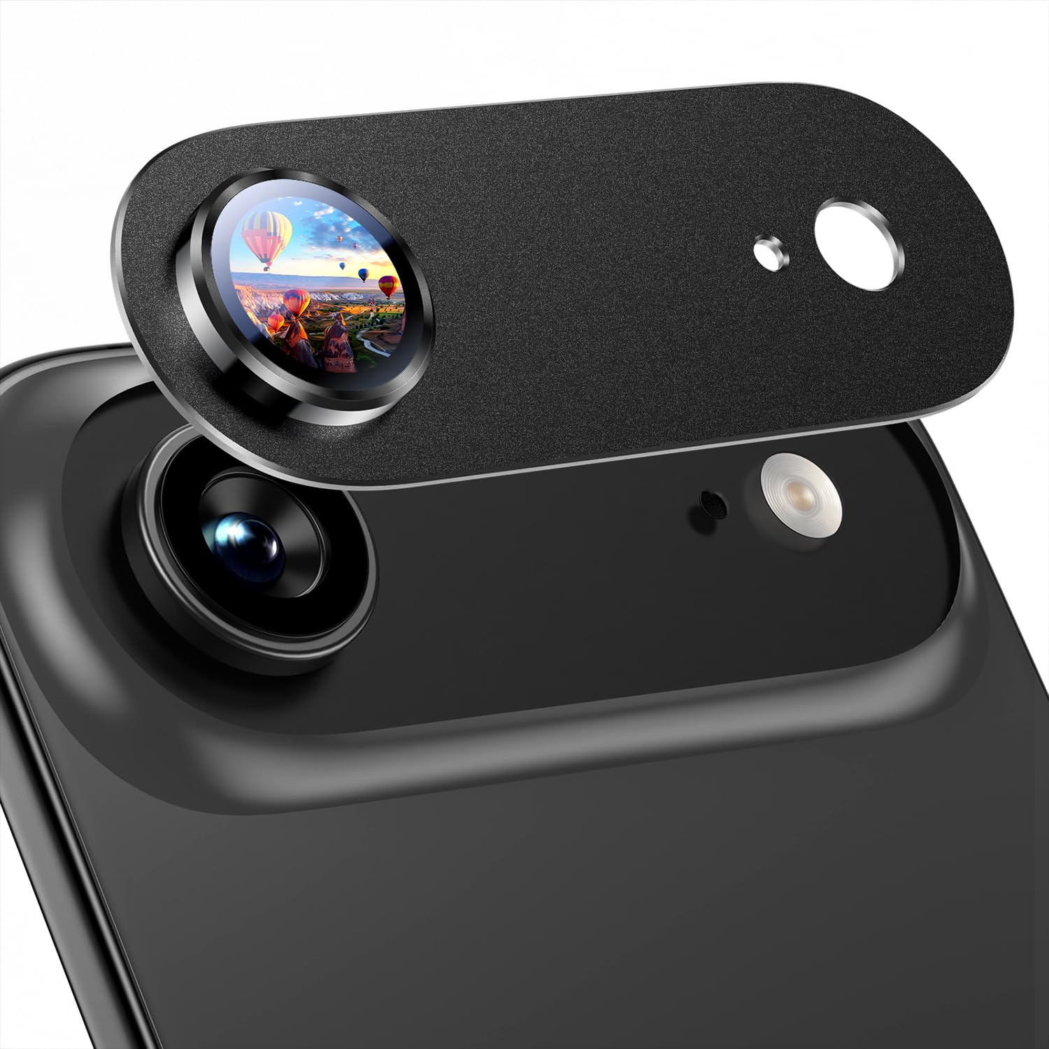 Uyiton Compatible with iPhone 17 Pro Max Camera Lens Protector - [Not Easy to Break][Strong Adsorption][Case-Friendly] Metal Tempered Glass Rear Camera Screen Cover - Deep Blue