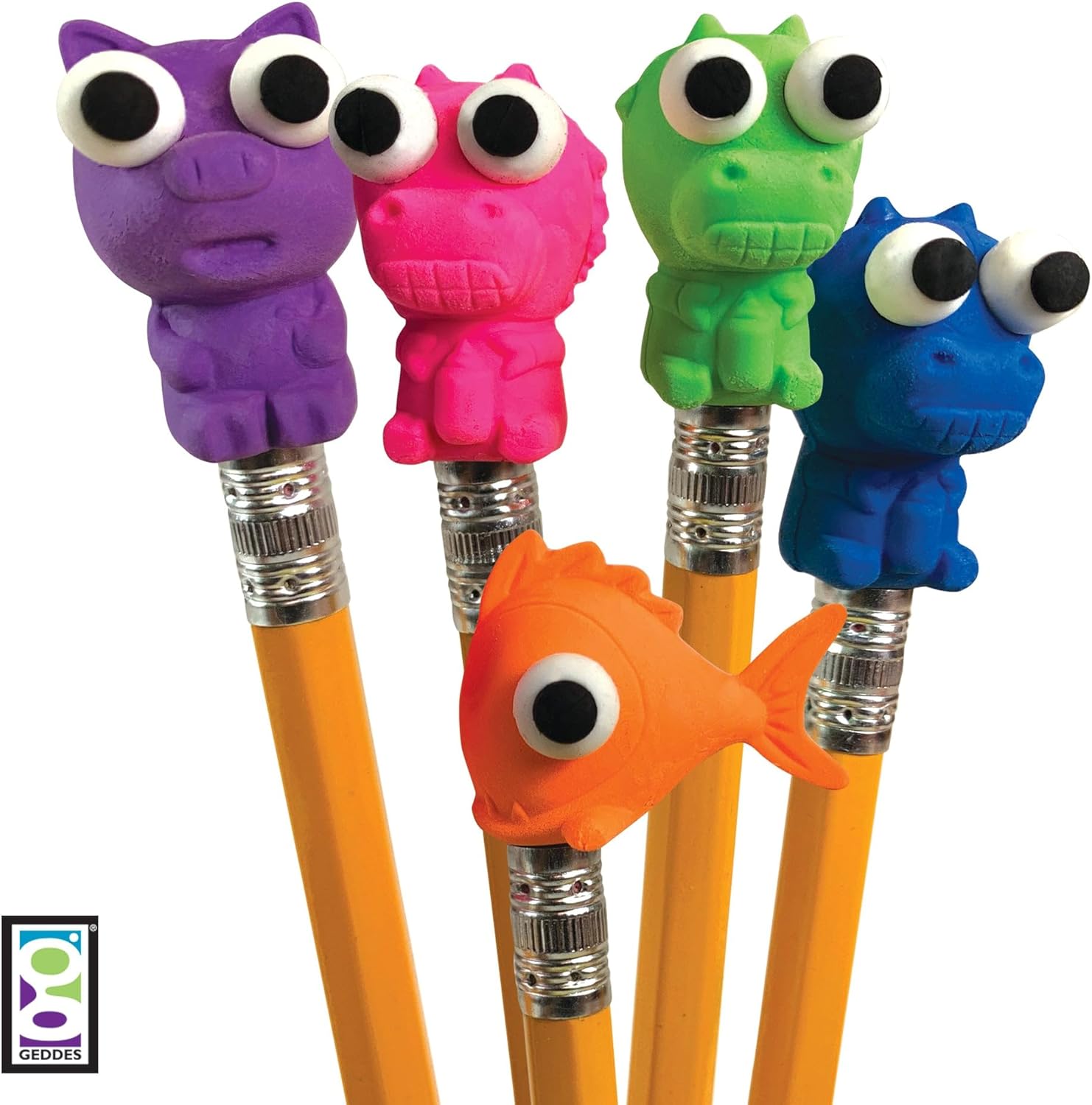 Raymond Geddes Animal Pencil Top Erasers for Kids (Pack of 50)