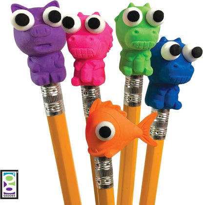 Raymond Geddes Animal Pencil Top Erasers for Kids (Pack of 50)