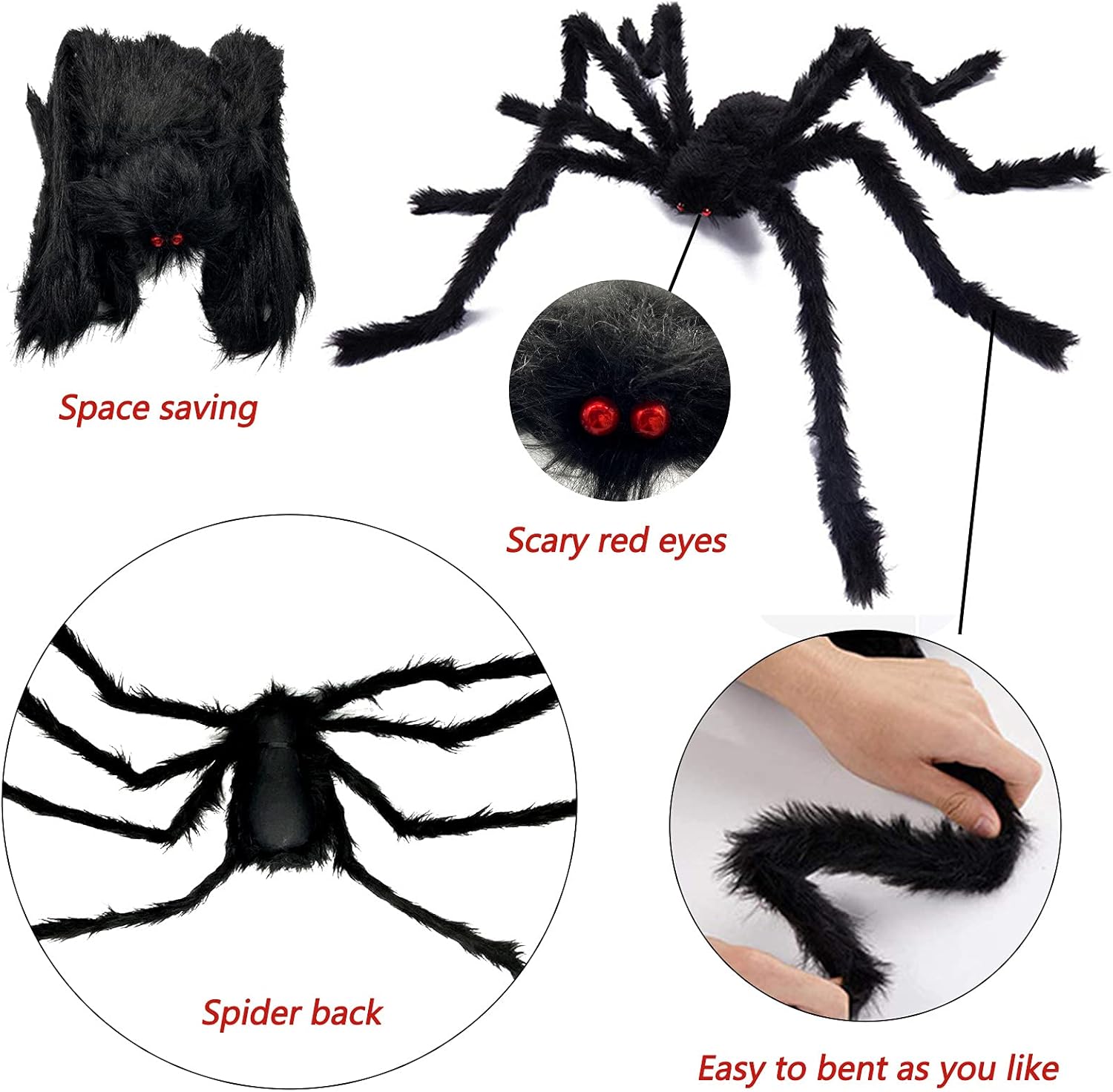 Halloween Decorations - 295" Halloween Spider Web Decorations Outdoor + 59" Giant Fake Spider with Triangular Huge Spiders Web - Scary Decor Clearance for Yard, Patio, Garden, Haunted House Décor