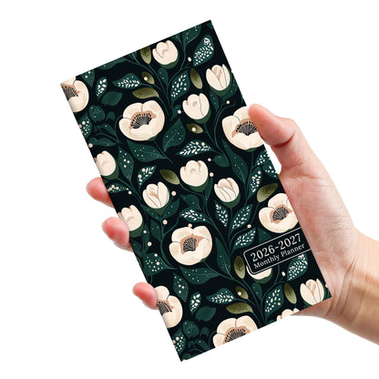 Pocket Calendar 2026-2027 for Purse, Two Year Monthly Planner Pocket Size, Jan 2026 to Dec 2027 Monthly Planner Small Size (6.5" x 3.5") - Wildflowers