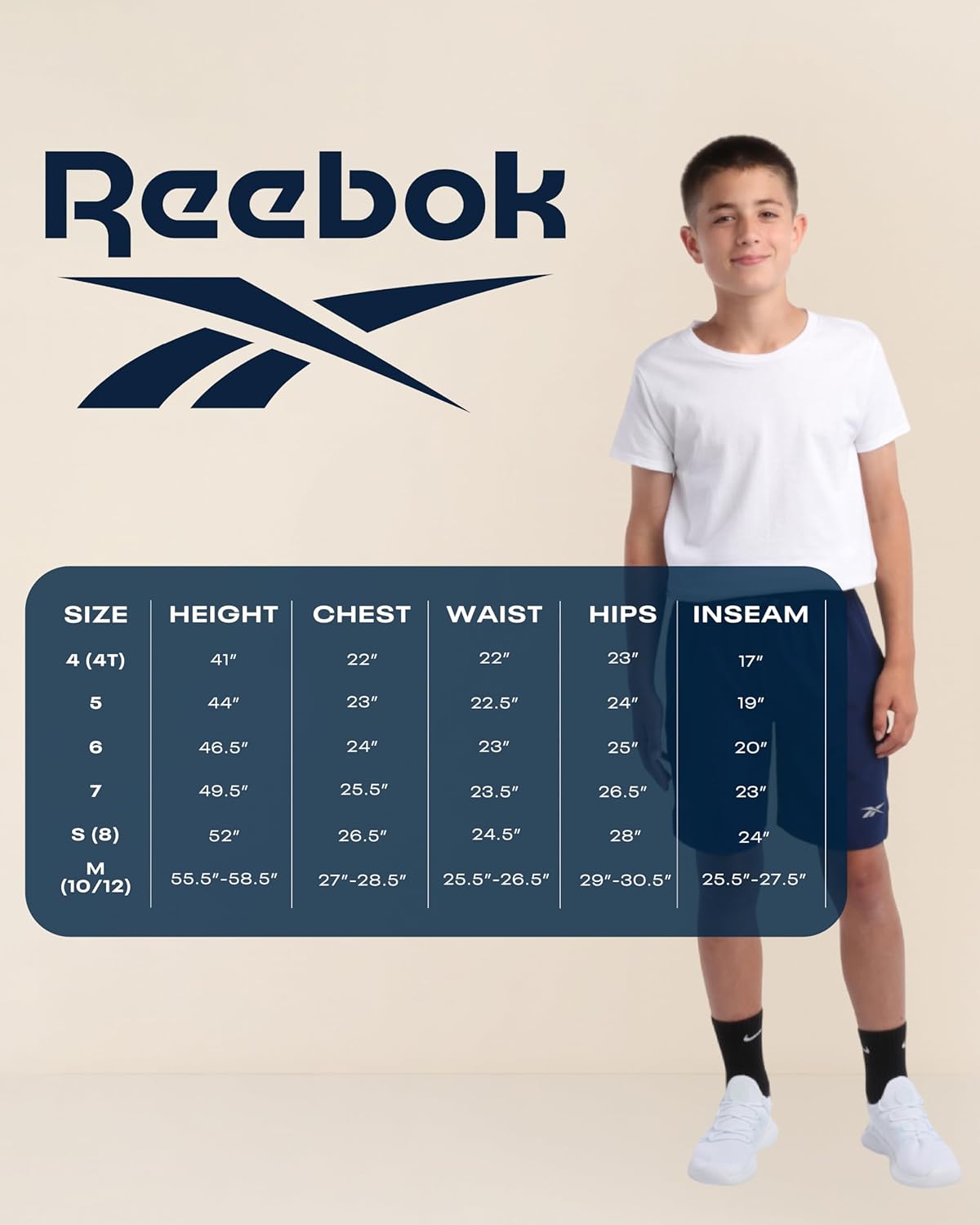 Reebok Boys Athletic Shorts Set - 2 Piece Summer Clothes Outfit with Pocket Tee and Boys Running Shorts for Active Kids