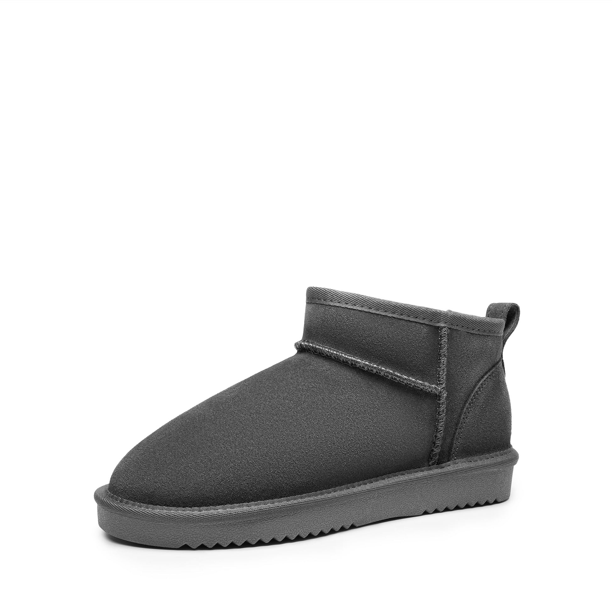 DREAM PAIRS Ankle Winter Mini Boots for Women Genuine Suede Faux Fur Lining Water Resistant Warm Snow Boots Slip On Memory Foam Comfort Booties FuzzyClassic