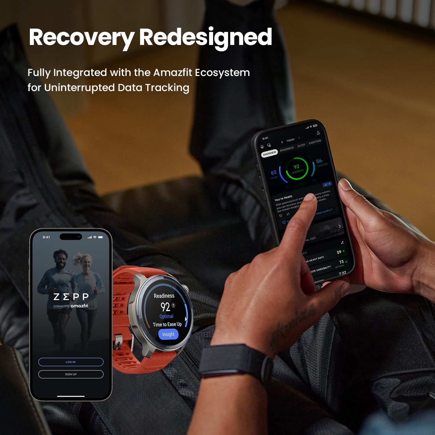 Amazfit Helio Strap Fitness Tracker Wristband, 24/7 Activity & Sleep Tracker with Heart Rate, 10 Days Battery, 27 Sports Modes, Strength Training, Hyrox Race, Subscription Free for Android & iPhone