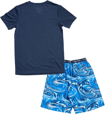 Calvin Klein Boys' Two Piece Sleepwear Top and Bottom Pajama Set