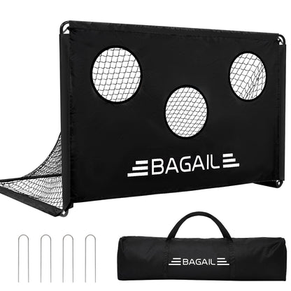 BAGAIL Soccer Goal, 2-in-1 Soccer Net with Targets, 6x4 FT Pop Up Soccer Trainer for Backyard with Detachable Target Cloth and Carry Bag, Indoor Outdoor Fun Soccer Game