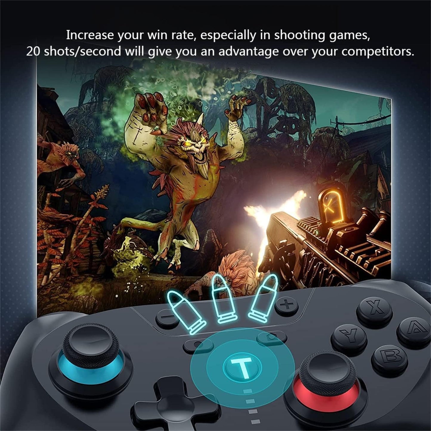 Matbip 2 Pack wireless controller for P4, wireless P4 controller with dual vibration, Turbo, type-c port (Black and White) Radio