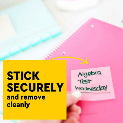 Post-it Colored Transparent Sticky Notes 3x3 in 8 Pads/Pack 36 Sheets/Pad Sticks Securely and Removes Cleanly