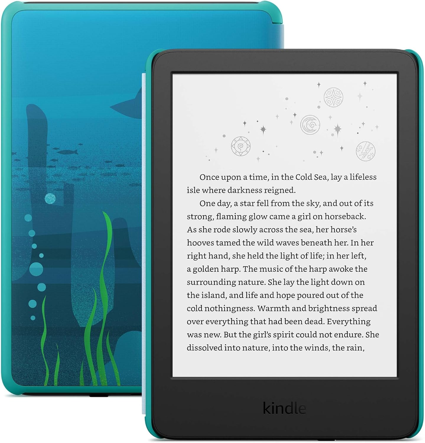 Amazon Kindle Kids 16GB (newest model) - If it breaks, we will replace it, includes ad-free books and cover, with glare-free display, faster page turns - Ocean Explorer